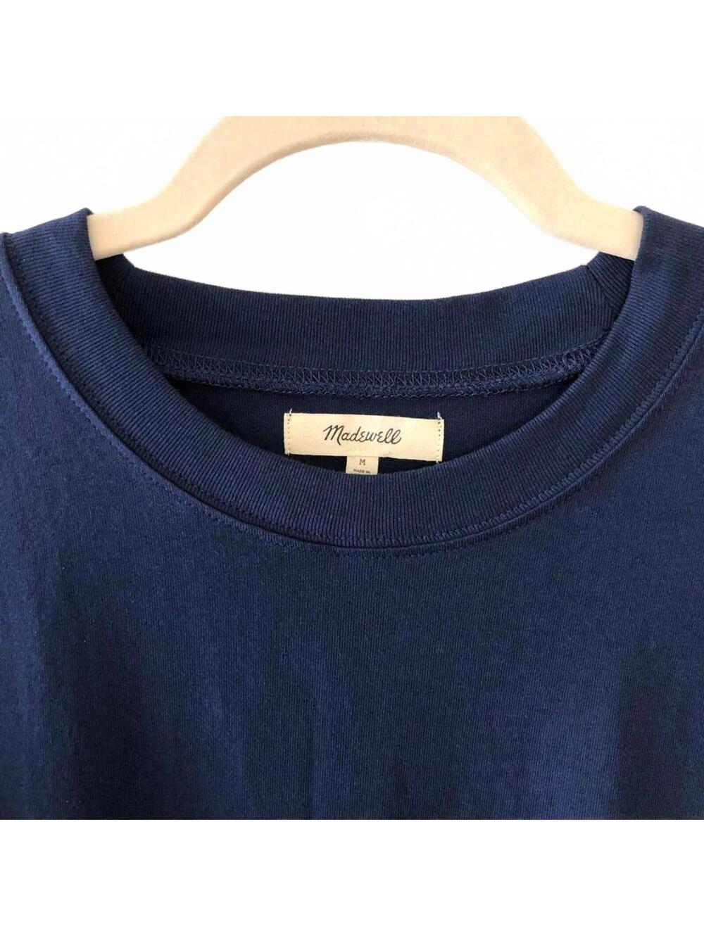 Madewell Tee T-Shirt Dress Crewneck Cotton Navy Blue M2242 Women's Size Medium - Picture 2 of 5